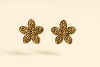 Golden Blossom Flower Stud Earrings | 18k gold plated