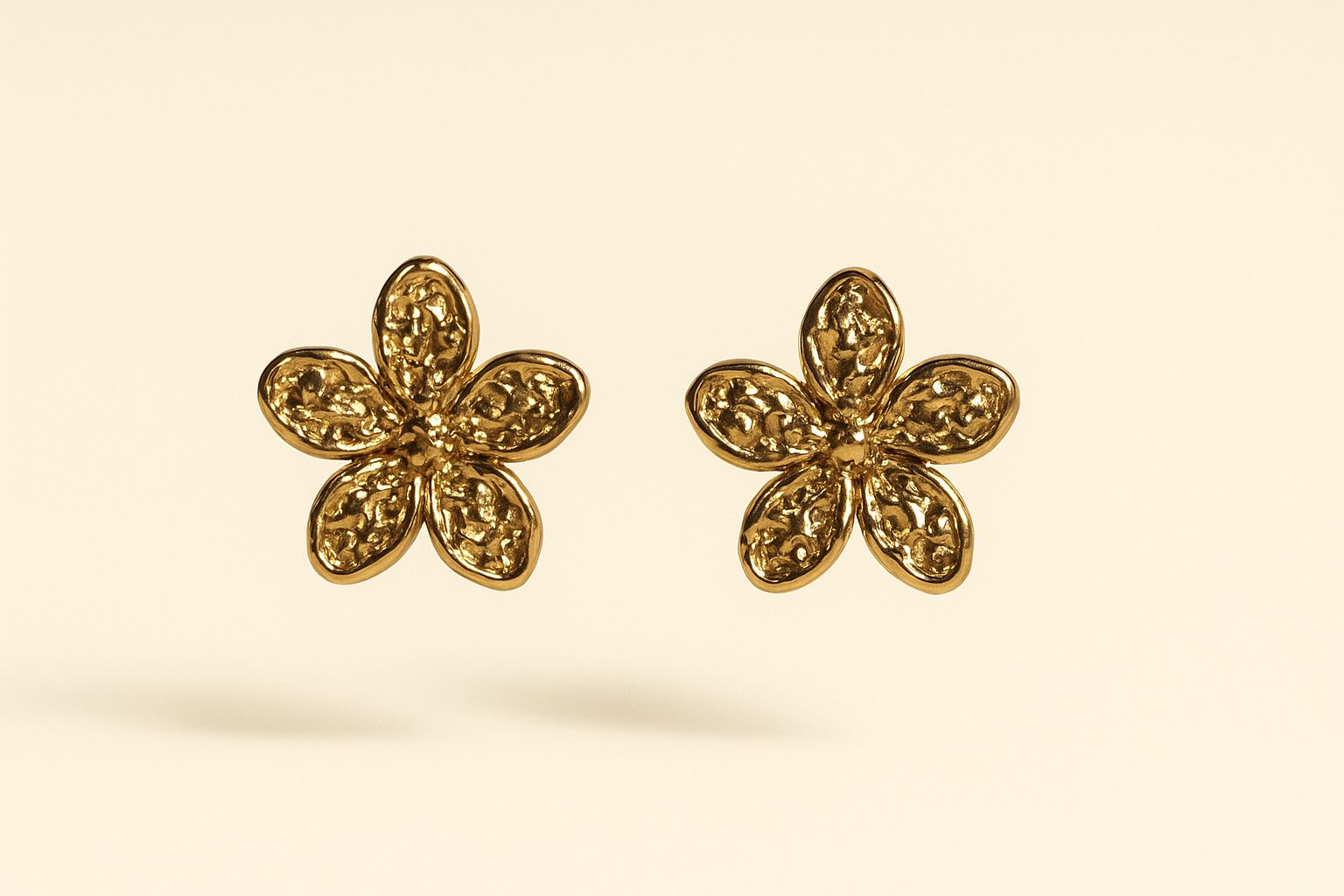 Golden Blossom Flower Stud Earrings | 18k gold plated